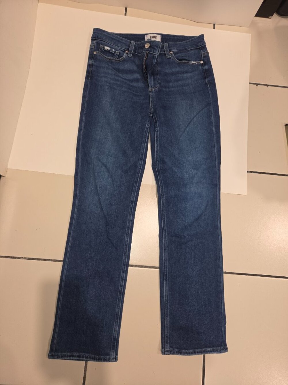 Paige Cindy Straight Jeans Roam Distressed Size 29 - Picture 2 of 10